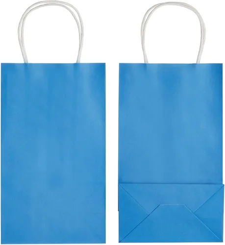 Miniatura 9 de BLUE PANDA Bolsas de regalo – 9 x 5 x 3 pulgadas, paquete de 25, color azul, bolsas de recuerdo de fiesta con asas para dulces y golosinas