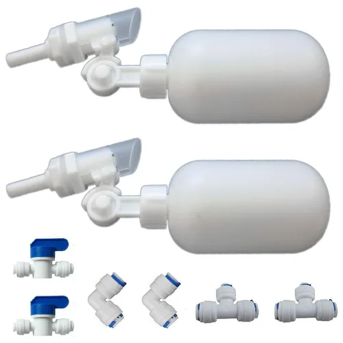 MATTOX Válvula de cierre de flotador de 1/4 ángulo ajustable válvula de conexión rápida RO Válvula compatible con tubo para purificación de agua y