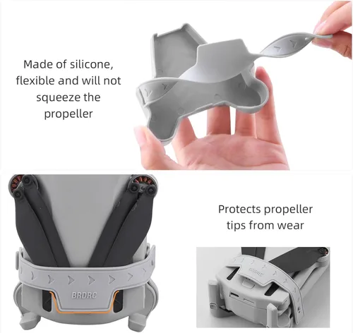 Miniatura 5 de HeiyRC Soporte de hélice Mini 3/Mini 3 Pro, protector de correa de protección estabilizador para DJI Mini 3 Series RC Drone Accesorios (gris)