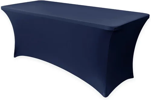 Miniatura 56 de Obstal Funda de mesa de elastano elástica de 4 pies para mesas plegables estándar, paquete de 2 manteles rectangulares universales ajustables