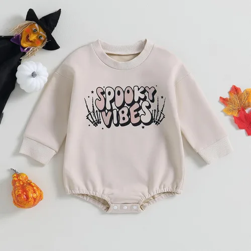Miniatura 124 de Ropa de Halloween para bebé niña, sudadera con estampado de calabaza, mameluco de burbujas, lindo traje de Acción de Gracias de otoño