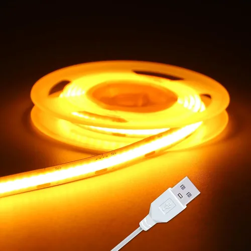 Miniatura 21 de Juego de 2 Paquetes de Tiras de Luces LED de 3.28 Pies COB Tiras de Luz USB 5V 6500K Blanco Brillante Alta Densidad No Regulable Tira LED Corta