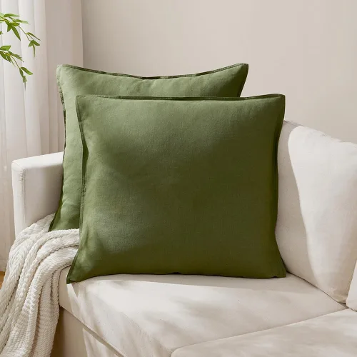 Miniatura 8 de DAPU - Fundas de almohada de lino puro (1 par), tejido de lino natural francés 100% (Queen, blanco)