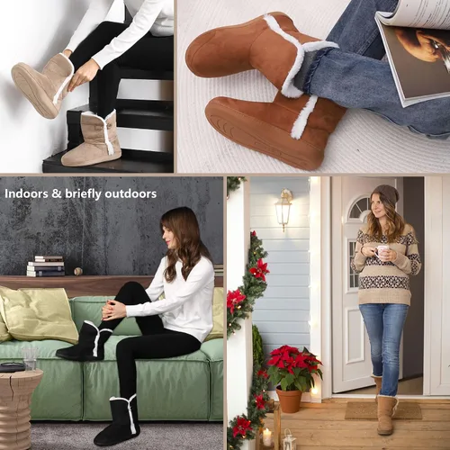 Miniatura 6 de Home Slipper Pantuflas de invierno cálidas de espuma viscoelástica para mujer