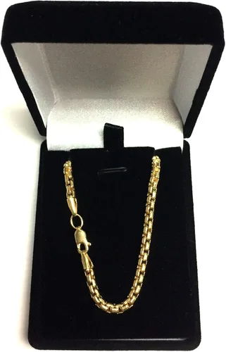 Miniatura 5 de Jewelry Affairs 14K Yellow Gold Filled Round Box Chain Necklace, 3.4mm Wide