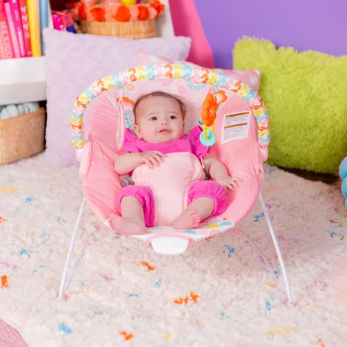 Miniatura 7 de Bright Starts Silla Mecedora para Bebé con Vibraciones Relajantes - Asiento para Bebés - Desmontable - Barra de Juguetes, Pies Antideslizantes, 0-6