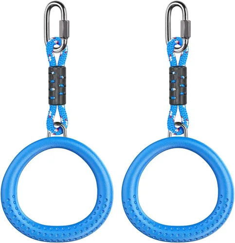 Miniatura 10 de Dolibest 2 Pack of Ninja Gymnastic Rings,Monkey Ring Outdoor Backyard Ninja Accessories Set,Swing Bar Rings Obstacle Course for Training Equipment