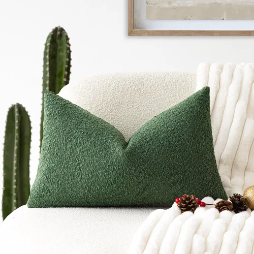 Miniatura 87 de Foindtower Fundas de almohada decorativas con textura de boucle, fundas de almohada sólidas, neutrales, suaves y acogedoras para silla, sofá