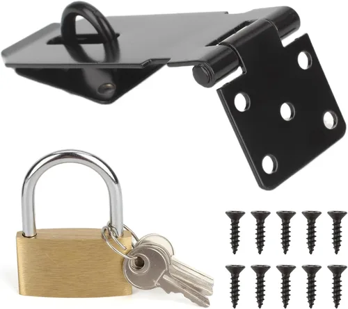 Miniatura 12 de HOWDIA Pestillo de Puerta de 4 Pulgadas de 90 Grados, Acero Inoxidable de Seguridad Pestillo de Candado en Ángulo Recto Pestillo de Bloqueo