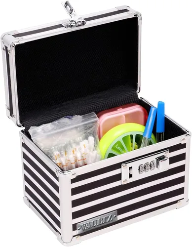 Miniatura 11 de Vaultz Caja de Seguridad para Medicamentos con Cerradura - 5 x 7 x 5 Pulgadas - Caja Fuerte Segura con Cerradura de Combinación - Ideal para Negro