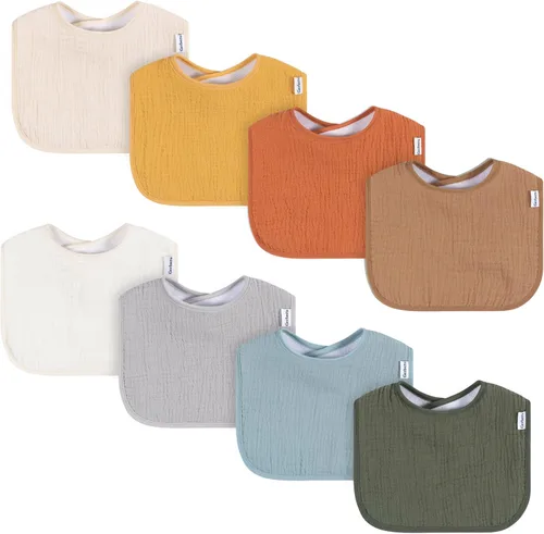Miniatura 12 de Baberos unisex para bebé de muselina Gerber, pack de 8 para babeo Multi Neutral 2