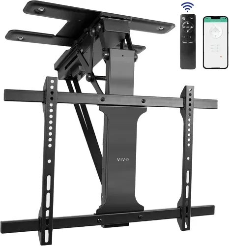 VIVO Soporte eléctrico para TV de techo abatible y giratorio para pantallas de 32 a 70 pulgadas, montaje VESA de techo plano motorizado grande,