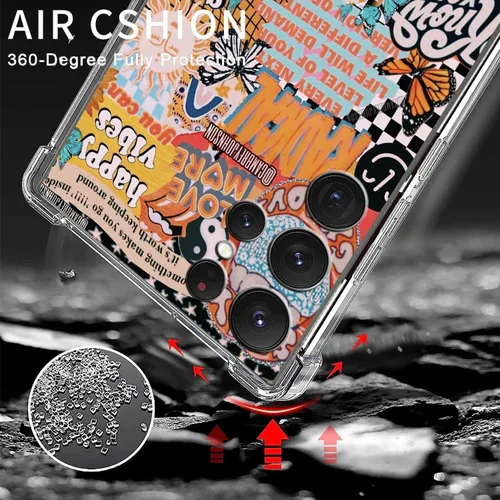 Miniatura 3 de Funda estética de collage para Samsung Galaxy S23 Ultra, patrón de citas positivas, funda de TPU suave de moda compatible con Galaxy S23 Ultra