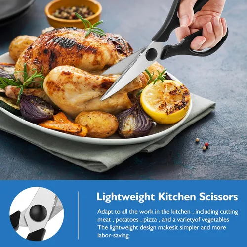 Miniatura 4 de Tijeras de cocina, juego de tijeras de cocina rosas Rkqoa, tijeras resistentes para cocinar, aptas para lavavajillas, tijeras de acero inoxidable