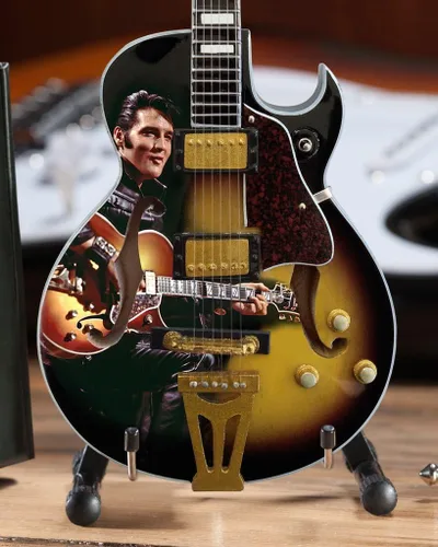 Miniatura 4 de Axe Heaven Elvis Presley '68 Special de Cuerpo Hueco Réplica de Mini Guitarra Licenciada (EP-361)