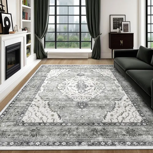 Miniatura 71 de Alfombras de área de 5 x 8 pies para dormitorio, alfombra lavable de 5 x 8, alfombra vintage grande, antideslizante, alfombra bohemia para sala