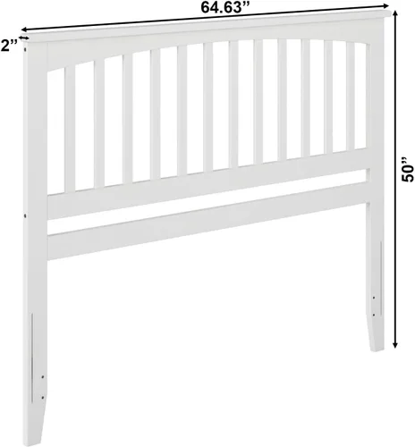 Miniatura 3 de Atlantic, muebles con cabecera tipo Mission, Madera, Blanco