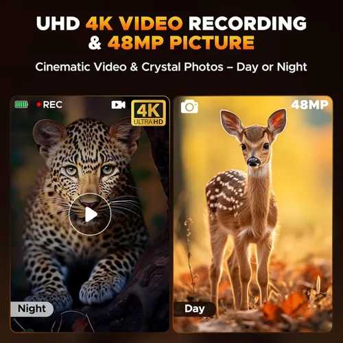 Miniatura 3 de Gafas de visión nocturna 4K, prismáticos de visión nocturna de 48 MP con zoom 10X y batería de 5000 mAh, tarjeta de 32 GB incluida, visión Verde