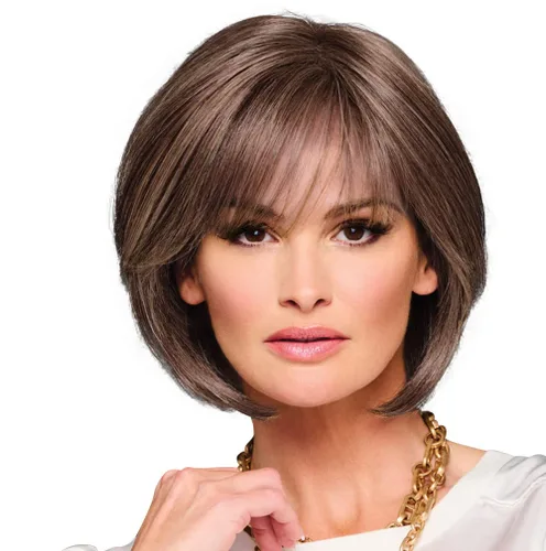 Raquel Welch Made You Look Chin-Length Chic Bob, 100% atado a mano por ropa de pelo, gorra pequeña promedio, RL10/12 castaño iluminado por el sol