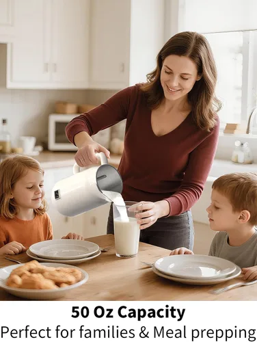 Miniatura 2 de 8 in 1 Nut Milk Maker Machine, 50oz Automatic Soy Milk Maker with 10 Blades, Blender for Plant Based Milk, Oat, Almond, Juice, Rice Paste &More with
