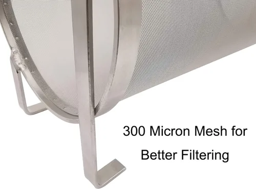 Miniatura 4 de Hop Hopper - Filtro de cesta de araña para cerveza casera, cerveza y té, fermentador, acero inoxidable 304, malla de 300 micrones, 4 x 10 pulgadas