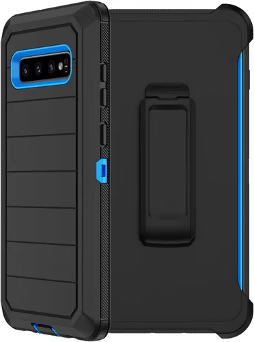 Miniatura 9 de Funda para Samsung Galaxy S10 con funda de clip para cinturón, 2 protectores de pantalla, [protección contra caídas de grado militar] Funda Negro