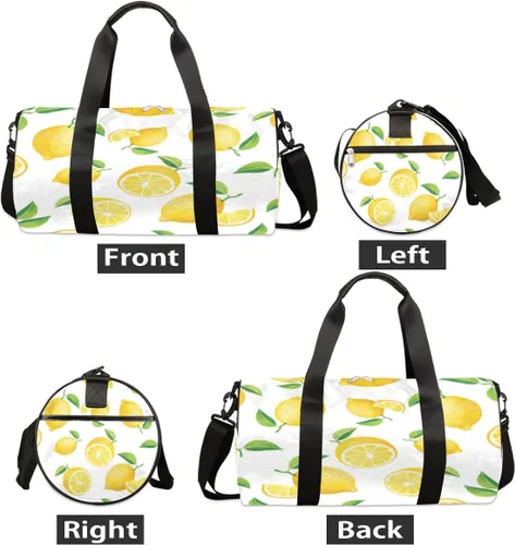 Miniatura 7 de Bolsa de lona de limón en rodajas con correa de hombro desmontable, bolsa de gimnasio deportiva para estudiantes, bolsa deportiva de 17.6 x 9 x 9