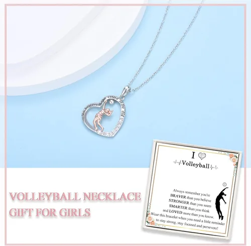 Miniatura 3 de ACOGVN Collar de voleibol para adolescentes y mujeres, regalos de noche de voleibol para jugadores de voleibol, amantes del voleibol, entrenador