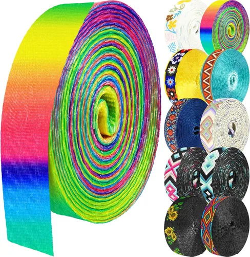 Miniatura 7 de 1.5 pulgadas Correa de nailon con patrón, correas de cinturón de nailon, correas para bolso, correas para mochila, cinturón de nailon