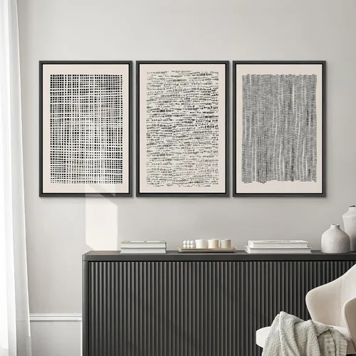 Miniatura 394 de SIGNWIN Lienzo enmarcado para pared, arte con pinceladas de flujo neutro en tonos beige abstractos, ilustraciones, arte moderno, decorativo
