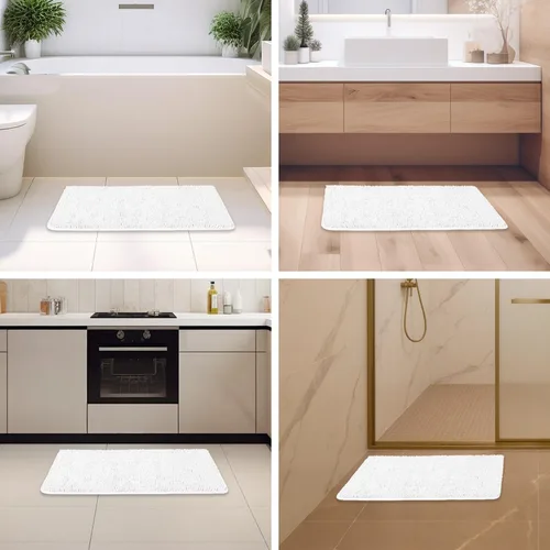 Miniatura 277 de Alfombra de baño pequeña de 12 x 18 pulgadas, lavable y absorbente, antideslizante, alfombra de baño de felpilla gruesa y suave para baño, ducha