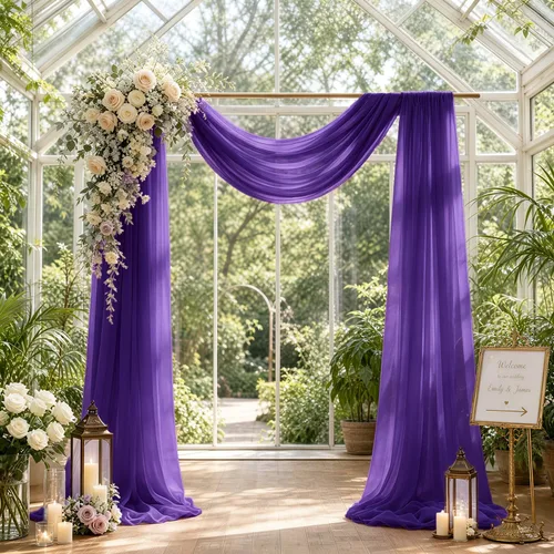 Miniatura 14 de 1 panel de 20 pies para arco de boda, tela transparente azul bebé para drapear, cortinas de gasa para arcos de boda, cortinas azul claro, cortinas