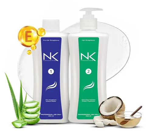 NK Professional Care Tratamiento alisador de cabello con queratina para todo tipo de cabello, nutre, reconstruye y suaviza el cabello, 15.2 fl oz,