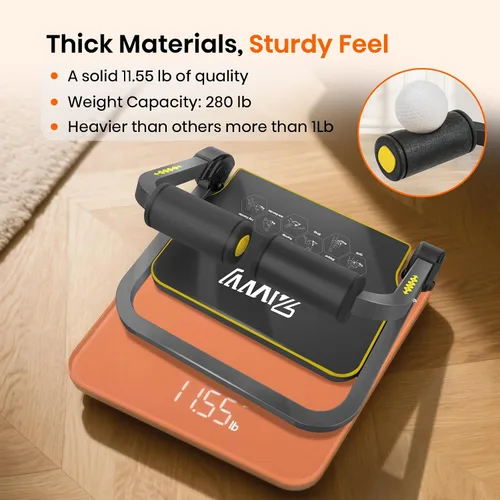 Miniatura 7 de ZIWWVY Máquina de abdominales plegable, banco ajustable para gimnasio en casa, capacidad de 300 libras, equipo de entrenamiento portátil