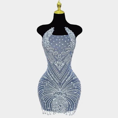 Miniatura 21 de Parches de cristal con cuentas grandes hechos a mano con diseños de apliques de diamantes de imitación para vestido formal de baile (L10-naranja)