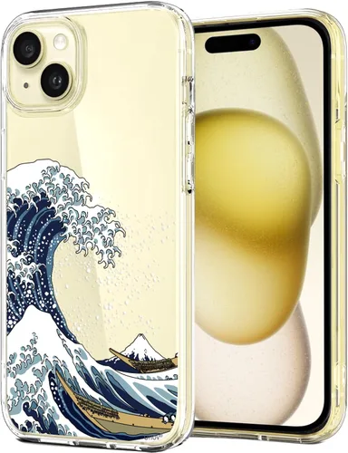 Miniatura 16 de Unov for iPhone 15 Case, Clear with Design, Slim Fit Good Grip, Embossed Phone Case, Shockproof Protective Cover, Raised Camera Protection, Soft