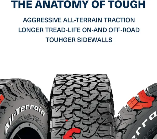 Miniatura 5 de BFGoodrich Neumático radial para automóvil todo terreno T/A KO2 para camiones ligeros, SUV y crossovers, 30x9.50R15/C 104S