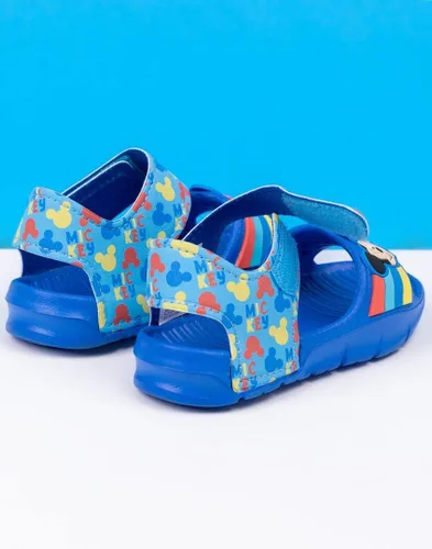 Miniatura 4 de Disney Mickey Mouse - Sandalias para niños Deslizadores para niños y niñas con correa de apoyo para niños pequeños Zapatos de piscina azules sin