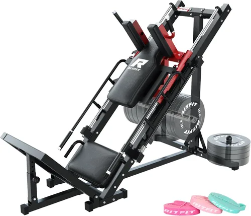 Miniatura 10 de RitFit Leg Press Hack Squat Machine, Professional Adjustable Leg Press Machine for Home Gym with Linear Bearing, Full Lower Body Workout with