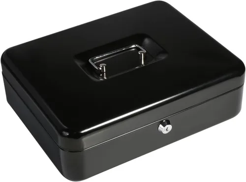 Miniatura 14 de Decaller Caja de dinero con cerradura de combinación, caja de seguridad de metal pequeña con bandeja de dinero, 7 4/5 x 6 4/5 x 3 3/5 pulgadas