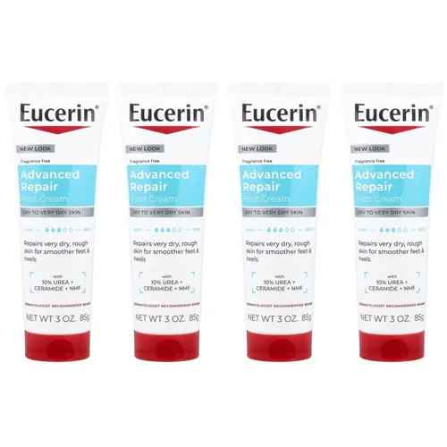 Eucerin Advanced Repair Light Feel - Crema para pies, 3 onzas (paquete de 4)