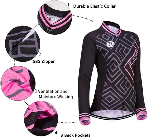 Miniatura 24 de Traje de ciclismo acolchado de gel 3D transpirable de manga larga para mujer, conjunto de pantalones de malla con protección UV