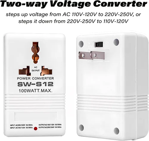 Miniatura 4 de Convertidor de voltaje bidireccional de 100 W, convertidor de voltaje elevador de CA de 110 V a 220 V, transformador reductor de CA de 220 V y 110