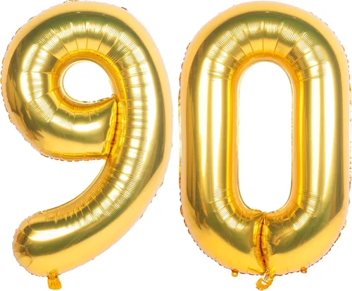 Miniatura 115 de Globos de helio de 40 pulgadas con dígitos dorados para fiesta de cumpleaños., Número 0, 40 pulgadas, número 0 oro 7