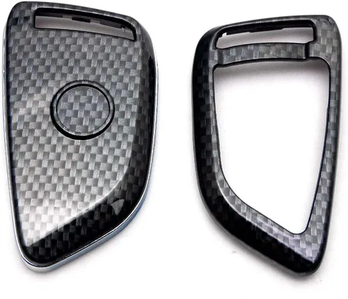 Miniatura 5 de x xotic tech Carcasa para llavero con patrón de fibra de carbono, color negro brillante, compatible con BMW 1 2 5 7 M Series X1 X3 X4 X5 X6 X7 Z4 M3