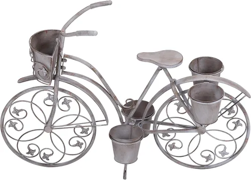 Deco 79 68767 pie metálico para bicicleta, 36 x 26 pulgadas Gris