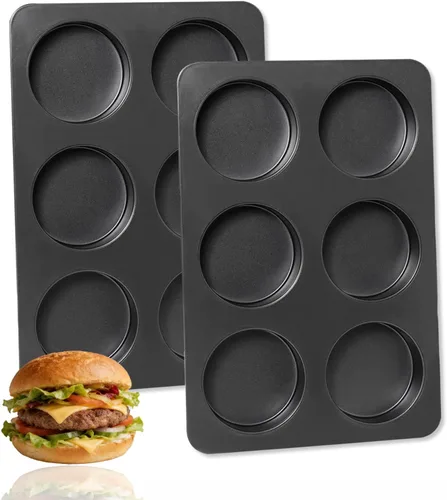 Miniatura 11 de 2 moldes para magdalenas con tapa, antiadherente de 3.6 pulgadas, molde recto para magdalenas para 6 tazas, molde para panecillos de hamburguesas 2