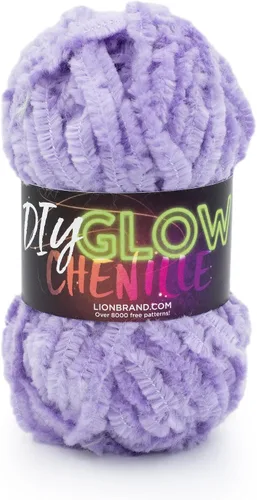 Miniatura 9 de Lion Brand Yarn Chenilla Resplandeciente DIY, Hilo Grueso, Glow Worm, 1 Paquete