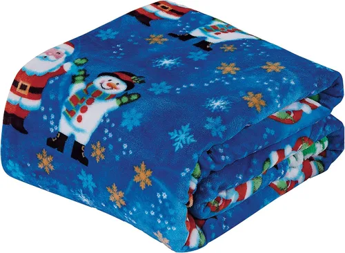 Miniatura 2 de Valerian Manta de Navidad de Terciopelo de Lujo Ultra Suave al Tacto Suave, Cálida, Acogedora Manta/Frazada de Forro Polar con Estampado