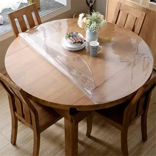 Miniatura 8 de OstepDecor - Protector de mesa redondo transparente de 30 pulgadas, cubierta de mesa transparente gruesa, mantel de mesa redondo de PVC impermeable